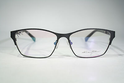 #ad KAREN SIMONSEN for PREGO Danish Black 3D Pattern Surface Glasses Eyeglass Frames $44.99