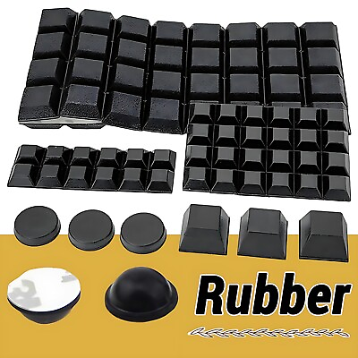 #ad #ad 10x small amp; large Electronics Rubber Feet Self Adhesive Pads Black Round Square $2.09