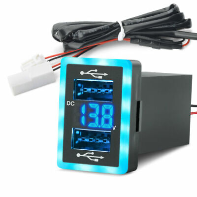 #ad 6.4A QC3.0 Dual USB Quick Charger Digital Voltmeter for Toyota Tundra 1.3 x 0.9quot; $16.14