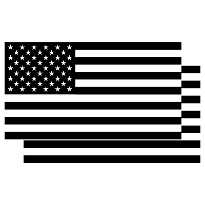 #ad 2X Black and White United States American Flag Stickers 5x3 Inch Decal $2.99