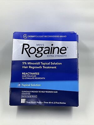 #ad Men#x27;s ROGAINE 5% Minoxidil Unscented Hair Regrowth Treatment Pack of 3 $37.99
