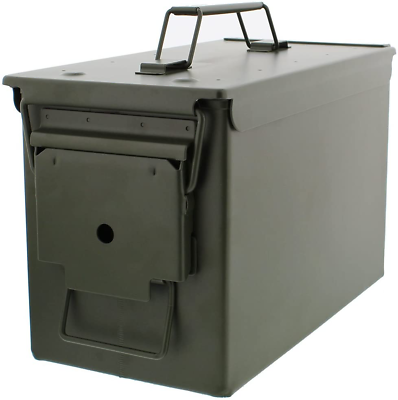 #ad Redneck Convent Metal Ammo Case Can – Military and Army Solid Steel Holder Box $38.99