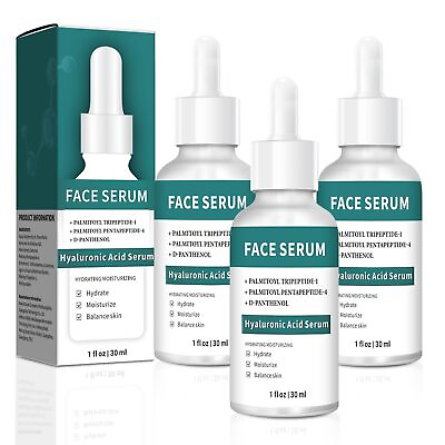 #ad Hyaluronic Acid Serum Moisturizing for Face Anti Wrinkle 1oz 3 Pack $35.00