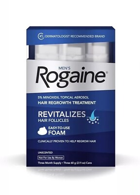 #ad Mens Rogaine 5% Minoxidil Foam Hair Loss Growth Topical Treatment 3 month supply $49.99