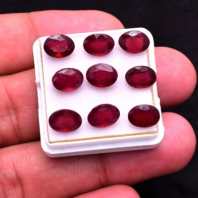 #ad 9 Pcs Natural Mozambique Ruby Oval Faceted Cut 8mm*6mm Rich Red Loose Gemstones $33.48