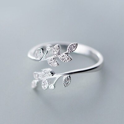 #ad Fashion Simple Butterfly Leaf Opening Ring Women Adjustable Wedding Jewelry Gift C $1.52