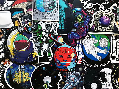 #ad 100 Bulk Sticker Pack Dope NASA Space Science Decals For Laptop Skateboard $8.99