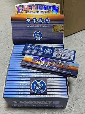 #ad 5X Packs ELEMENTS quot;KING SIZE WIDEquot; Rice Rolling Papers 100% AUTHENTIC $10.88