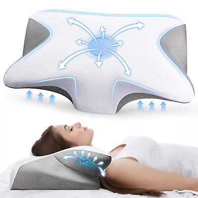 #ad Neck Pillow For Relieving Neck And Shoulder Pain Ergonomically Memory Bed Pillow $25.90