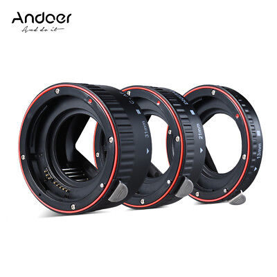#ad Andoer Macro Extension Rings Tube Set 3 Piece 13mm 21mm 31mm Auto Focus D6Y9 $16.90