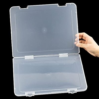 #ad A4 File Box Clear Portable A4 Paper Organizer Document Protector Desk Paper $20.23