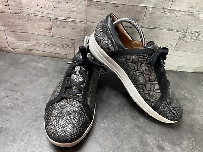 #ad FitFlop F Sporty Womens Shoes Gray Black 10M leather Snake Comfort Sneakers $28.40