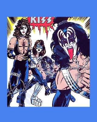 #ad 1977 KISS Simmons Stanley Criss Frehley Marvel Comics Promo Ad 8x10 Photo $11.99