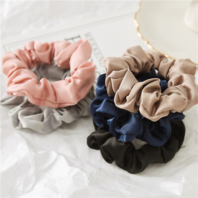 #ad 40Pcs Colorful Solid Hair Scrunchies Set Elastic Bobble For Ponytail Women Girl $28.45