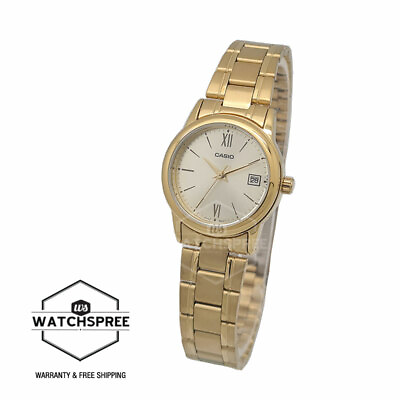 #ad Casio Ladies#x27; Standard Analog Gold Stainless Steel Band Watch LTPV002G 9B3 $41.60