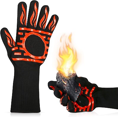 #ad BBQ Grill Gloves 1472°F Heat Resistant Barbecue Gloves Oven Mitts $16.99