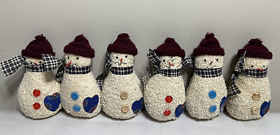 #ad Holiday Stuffed Snowman Christmas Home Decoration 5quot; Lot of 6 $15.99