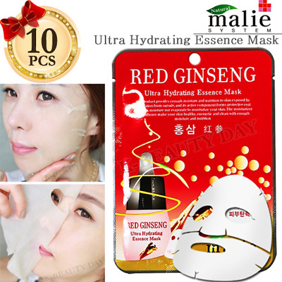 #ad Facial Mask Sheet Red Ginseng 10pcs Ultra Hydrating Essence Moisture Mask Sheet $13.84