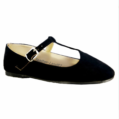 #ad New Little Girl#x27;s Black T Strap Mary Jane Round Toe Ballet Flats Shoes $13.99