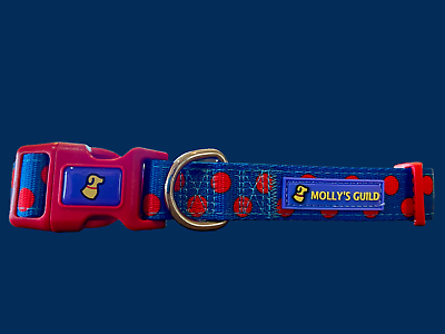 #ad Dog Collar Polka Dot Red Blue Nautical Patriotic Summer Sailor July 4th S M L $12.99