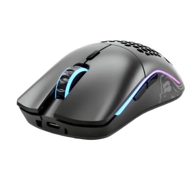 #ad Glorious Model O Minus Wireless Optical Honeycomb RGB Gaming Mouse Matte Blk $54.00