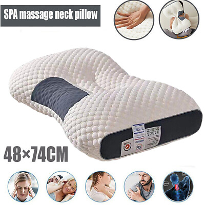 #ad Memory Foam Contour Groove Pillow Cervical Pillow Neck Pain Rectangular White $12.99