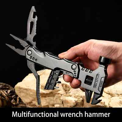 #ad Portable Multifunctional Pliers Stainless Steel Multitool Claw Hammer With Nylon AU $14.35