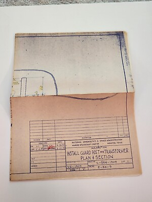 #ad 1972 NASA Spacecraft Center Original File Copy Blue Print Building 354 Plans $139.00