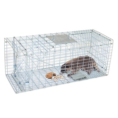 #ad #ad Humane Animal Trap 32x12x12 Steel Cage Live Rodent Control Skunk Rabbit Opossum $29.29