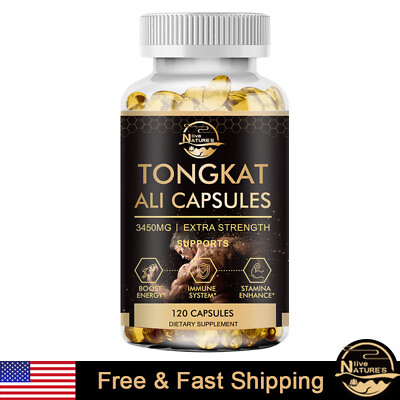 #ad Tongkat Extract 200:1 Strong Natural Testosterone Booster 3450mg 120 Capsules $12.98