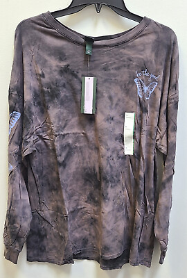 #ad Wild Fable Long Sleeve Be the Good Butterfly Tie Dye T Shirt M 5294 BOGO 50% $15.99