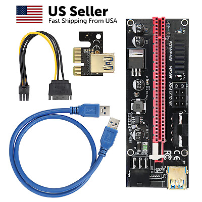 VER009S PCI E Riser Card PCIe 1x to 16x GPU Data Cable for Bitcoin Mining US $11.29