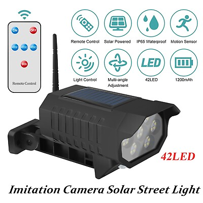 #ad 42LED Solar Street Light High Simulation Camera 3modes Motion Sensor Wall Safety $15.90