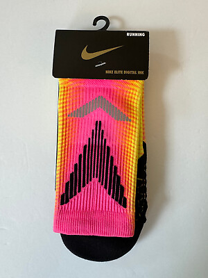 #ad Nike Elite Digital Ink Vibrant Print Running Unisex Socks Dri Fit SX5611 RARE $31.50