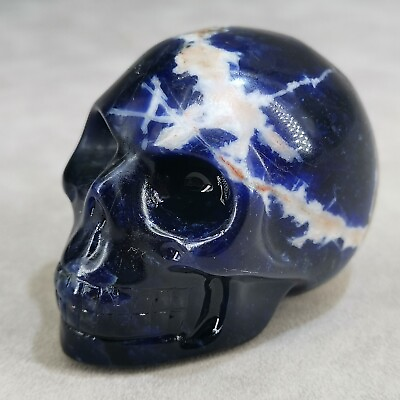 #ad 1pcs Natural sodalite skull Quartz Crystal Carved Skull Reiki healing gem 2quot; $18.39