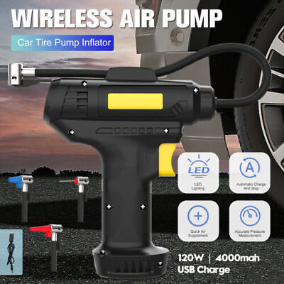 #ad Car Air Compressor USB Rechargeable Cordless Tire Inflator Portable Air Pump $19.99
