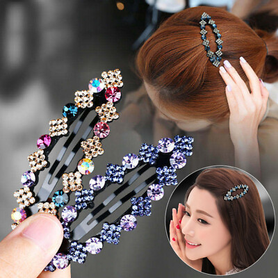 #ad Women Girls Bling Crystal Hairpins Rhinestone Hair Clip Pins Barrettes Headwear AU $2.09