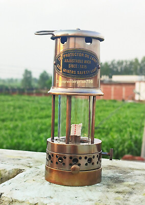#ad Antique Brass 100% Working Nautical Miner Lamp oil Ship Lantern Maritime Gift $69.00