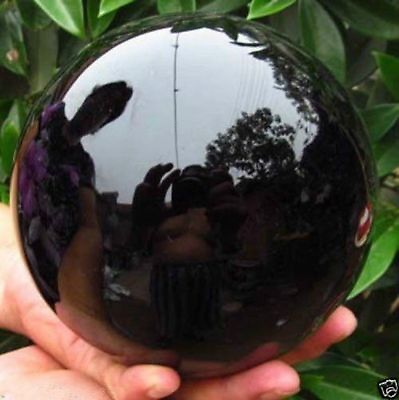#ad 40 200mm stand Natural Black Obsidian Sphere Large Crystal Ball Healing Stone $75.19