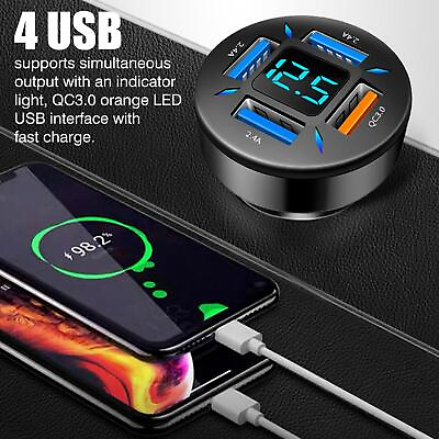#ad #ad 24V LED 4 USB Quick Car Charger QC3.0 Mini Fast Charging Car Lighter 2Q6W Z9B4 $2.58