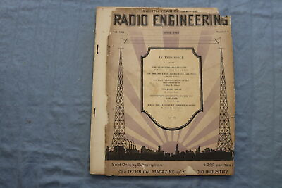 #ad 1928 APRIL RADIO ENGINEERING MAGAZINE STABILIZED OSCILLOSCOPE COVER ST 1767A $30.00