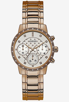 #ad AUTHENTIC GUESS LADIES#x27; SUNNY WATCH ROSE GOLD TONE RRP:$399 W1022L3 Brand New AU $169.99