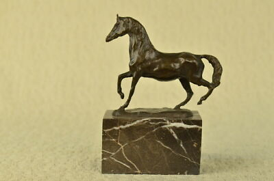 #ad Equestrian Arabian Horse Farm Breeder Bronze Marble Statue Sculpture Home Deal $104.65