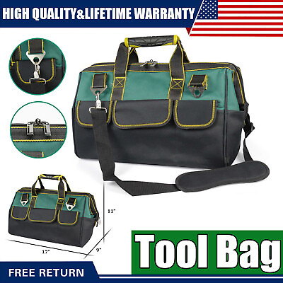 #ad ZISTEL 17#x27;#x27; Zipper Tool Bag Case Wide Mouth Heavy Duty Carry Work Tote Storage $17.79
