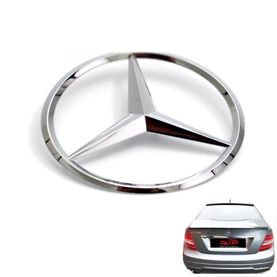 #ad New For Mercedes Benz Chrome Gloss Badge Emblem Rear Logo Rear Boot C Class 80mm $21.99