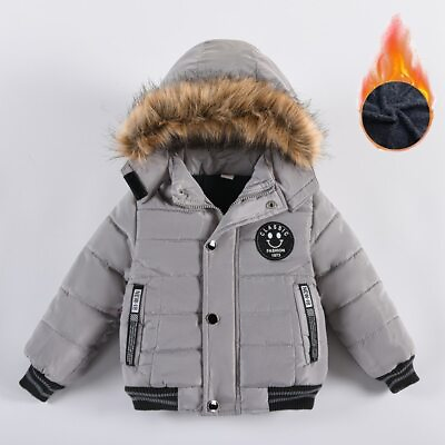 #ad Boys Jacket Warm Collar Fashion Baby Girls Coat Hooded Outerwear Kids Clothes US $32.67