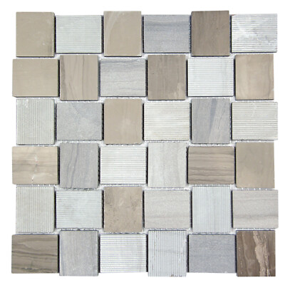 #ad Mosaic Stone Tile Linker Athens Bricks Bathroom Shower Kitchen Backsplash Gray $145.06