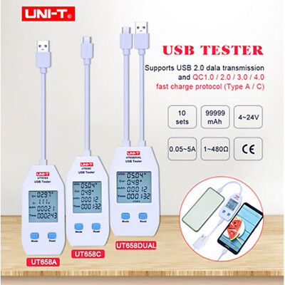 UNI T LCD Digital USB Tester Power Capacity Volt Current Energy Detector Meter $16.06