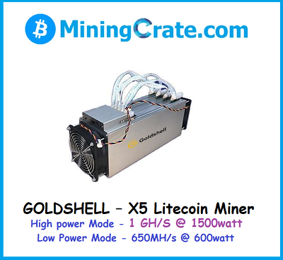 #ad GOLDSHELL X5 Dual Mine Litecoin amp; Dogecoin at 950MH s Scrypt ASIC Destroys L3 $899.99