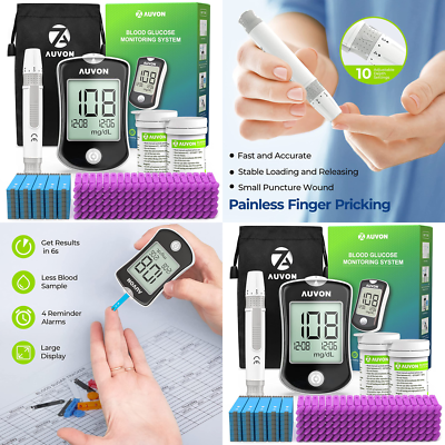 #ad Blood Sugar Glucose Testing Kit Accurate Monitoring Meter Strips Lancet Device $38.98